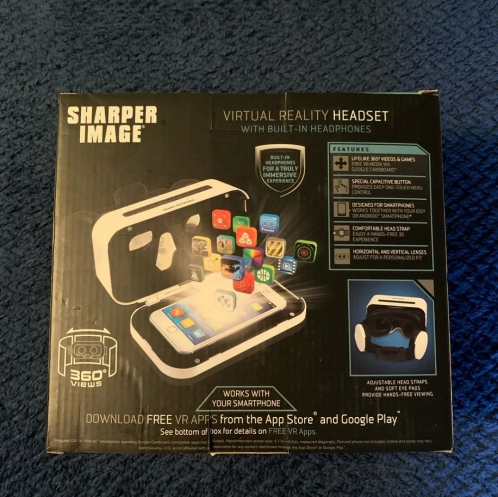 Sharper Image Virtual Reality headset with built-in headphones